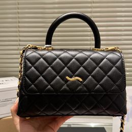 Women Luxury Brand Bag Caviar Pattern Calfskin Bag Handbag Handle Small 10g0 Buckle Ring Can Be Crossslung One Shoulder Backpack Vintage Chain 24cm