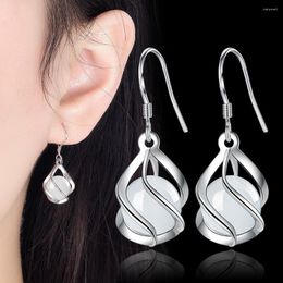 Hoop Earrings 925 Sterling Silver Beautiful Drop For Women Luxury Fashion Party Wedding Engagement Jewellery Christmas Gifts