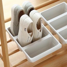 WBBOOMING Home Three Shoes Racks Plastic Japanese Shoe Storage Box Space Saver Organizer Cupboard Cabinets Creative Container Y111209B