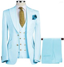 Men's Suits Casual Fashion Suit Waistcoat Three Business Wedding Groom Man Small For Men Gentleman