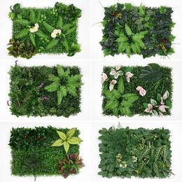 Decorative Flowers 1Pc Artificial Plant Lawn Grass Wall Garden Background UV Protection In/Outdoor Decoration