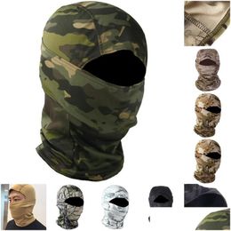 Bandanas Summer Winter Military Clava Outdoor Warm Fleece Cycling Snowboard Hood Protection Army Tactical Camo Hats Head Face Drop Del Dhy15