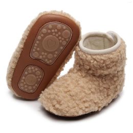 First Walkers 2023 Autumn Winter Baby Snow Boots Plush Toddler Cotton-padded Shoes Soft Sole Booties