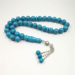 Man's Misbaha Strands Turquoises Tasbih Muslims prayer beads 33 beads stone Rosary1998