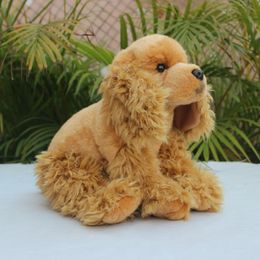 Plush Dolls 27cm English Cocker Spaniel Anime Cute Plushie Dog Plush Toys Lifelike Animals Simulation Stuffed Doll Toy Gifts 230921