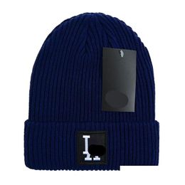 Beanie/Skull Caps Good Quality Winter La Beanie Hat Men Women Cap Ski Hats Snapback Mask Cotton Skl Unisex Cashmerework Big Horse Lu Dh1Eb