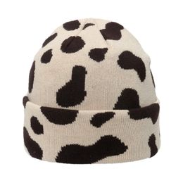 Beanie/Skull Caps Winter Hats Ladies Leopard Beanie Hats Fashion Wool Winter Warm Knitted Hats print Hip Hop beanies cap gorros thicken bonnet q131