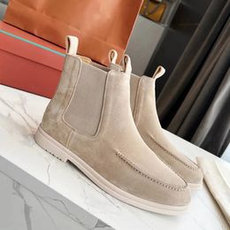 Winter Luxury Brand women Men Melon LP Ankle Boots Lug Sole Calf leather Dress Wedding Party Martin Booties Gentleman Motorcycle Bottes EU36-46 With Box