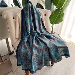 Scarves Luxury Silk Scarf Women Foulard Pashmina Shawls Lady Wraps Female Beach Pareo Stoles Bandana Designer Brand Long Scarves 230921