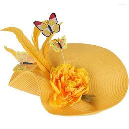 Bandanas Bride Fascinator Headband Headpiece Flower Tea Party Fabric Women Hat Miss Drop Delivery Fashion Accessories Hats Scarves Glo Dhem7