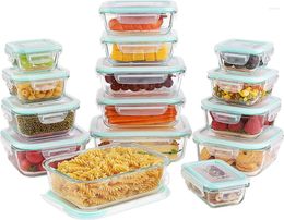 Storage Bottles 15 Pack Glass Food Containers Meal Prep Airtight Bento Boxes With Leak Proof Locking Lids
