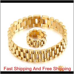 15Mm Men Women Stainless Steel Watch link chain Band Strap Bracelet Watchband Wristband Bracelets Rings Gold Hiphop Wrist Strap Li284u