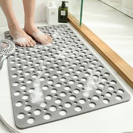 Bath Mats Solid Colour TPE Bathroom Toilet Suction Cup Foot Pad Household Bathroom Hydrophobic Floor Mat Bath Room Bathtub Non-slip Mat 230922