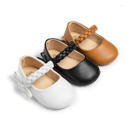 First Walkers Baby Girls Shoes PU Leather Soft Sole Bow Princess Time Toddler 0-18 Months Born