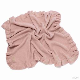 Filtar Svaddling av nyfödda filt ruffle baby filtar barn sängkläder täcke super mjuka barns tillbehör