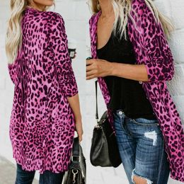 Women's Tanks Women Long Sleeve Leopard Print Fashion Coat Bllouse T-Shirt Tank Tops Top Blouse 2023 T Shirt For Y2k Cloth