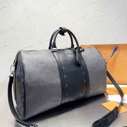 3A 5A Designer Duffle Bag pu leather Weekend Travel Bags Men Women Luggages creative 9918 Black flowers stitching hanbags 45cm The large capacity tote bag Luggage