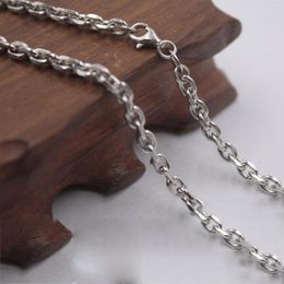 Chains 20INCH Pure 925 Sterling Silver Necklace 4mm Cable Link Chain S925