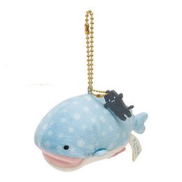 Plush Keychains Jinbei San Whale Shark Plush Keychain Mascot Key Chain Anime Cute Kawaii Bag Keychains Keyring Small Gift 230922