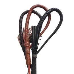 Whips Crops LOCLE 80cm Hand Made Braided Riding Whips for Horse Racing Genuine Bull Leather Equestrian Horse Whip Riding Crop 230921