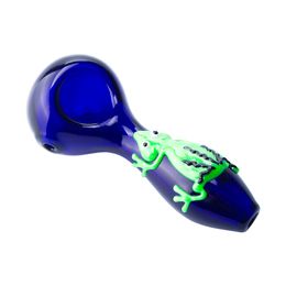 Y170 Luminous Dab Rig Glass Pipes About 3.74 Inches Side Carb Cap Smooth Airflow Hand Pipe Glowing Sea Turtle Fog Style Tobacco Spoon Smoking Pipe