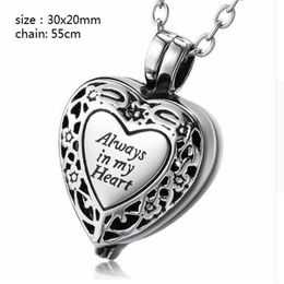 whole Custom-made a variety of names personality heart shape boxs ashes urn cremation funeral pendant necklace fashion jewelry247T