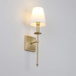 Wall Lamp Modern Classic Rustic Industrial Iron Sconce Lighting Fixture With Flared White Textile Shade E27 AC220V