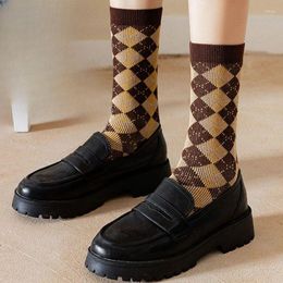 Women Socks 2023 Autumn Winter Long Fashionable Warm Tube Hose Retro Brown Deodorant And Sweat-Absorbing Casual Hosiery