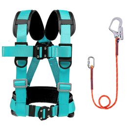 Climbing Harnesses Three-point Half Body Safety Belt Aerial Work Harness for Outdoor Rock Climbing Training Electrician Construction with Rope Hook 230921