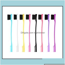 Hair Brushes Brushes Care Tools Products100Pcs Double Sided Edge Control Comb Styling Tool Hair Toothbrush Style Eyebrow Brush Drop De Dhkta