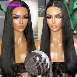 Brazilian Human Hair 150% Density Silky Straight 4*4 Glueless Wig 5X5 13X4 Lace Wigs 10-32inch Natural Color