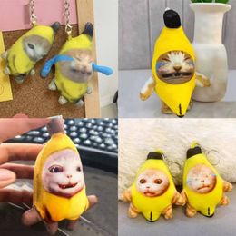 Plush Keychains Banana Cat Plush Toy Banana Cat Crying Meme Banana Cat Keychain Cat In Banana Doll Bag Pendant Doll ToysHappy Gift Kids 230922