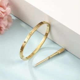 gold bangles for women bracelet bracelet silver Rose gold fashion diamond bracelet width 4MM six generation titanium steel designe234M