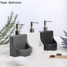 Liquid Soap Dispenser Creative Style Ceramic Liquid Soap Bottle Restroom Kitchen Soap Dispenser with Sponge Holder Household Bathroom Lotion Bottle 230921