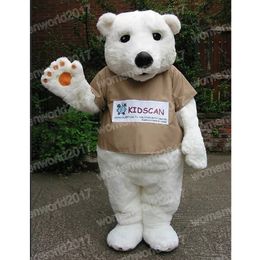 Halloween white polar bear Mascot Costume Adult Size Cartoon Anime theme character Carnival Unisex Dress Christmas Fancy Performance Party Dress