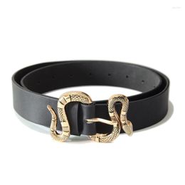 Belts Leather For Women Luxury Snake Buckle Waist Strap Female Ladies Waistband Jeans Girdle Fashion Design Belt