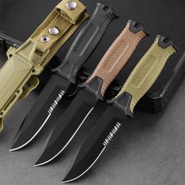 Tactical field knife Sabre Wilderness Survival high hardness carry-on knife Outdoor self-defense straight knife blade with sheath