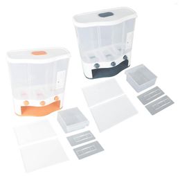 Storage Bags Grain Dispenser Box Space Saving 3 Grid Transparent Window 6L Safe Waterproof Dry Food For Beans