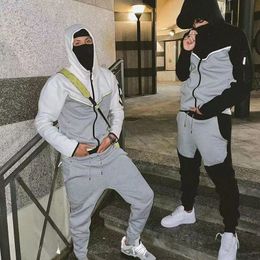 Men's Tracksuits Thin Tech Fleece Men Tracksuit Designer Sweat Suit Two Piece Set Sports Sweatpants With Long Sleeve Hoodie For Spring Autumn 3XL 230922