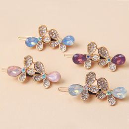 Hair Clips Colored Rhinestones Butterfly Clip Girl Women Pins Kids Accessories