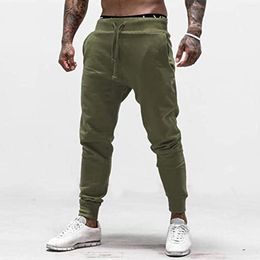 Men's Pants Mens Solid Color Sports Outdoor Elastic Waist Trousers Drawstring Pockets Tights Leisure Sweatpants
