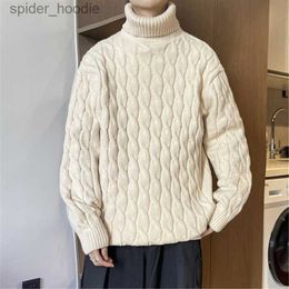 Men's Sweaters Winter Turtleneck Sweater Men Knitted Thick Warm Pullover Mens Warm Solid Colour Loose Casual Sweaters Male Daily Clothing 5XL L230922