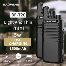 Walkie Talkie 2PCS BaoFeng BF-T20 Mini Walkie Talkie Hotel Business Diner Station Professional Portable USB Charger Kid's Toy Two-way Radio HKD230922