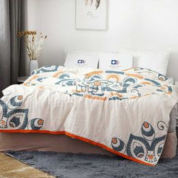 Blankets Nordic Throw Blanket Cotton Summer Cool Quilt Soft Bedspread Soft Leisure Blanket For Beds Single Double Boho Home Decor Cover HKD230922