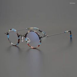 Sunglasses Frames Japanese Handmade Retro Round Frame Folksy Pure Titanium Glasses Prescription For Men And Women