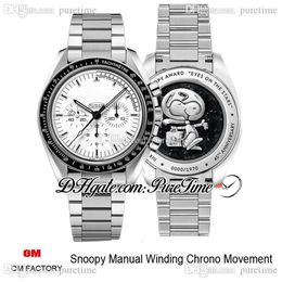 OMF Moonwatch Manual Winding Chronograph Mens Watch 42mm Black Bezel White Dial Stainless Steel Bracelet 311 32 42 30 04 003 Super3007