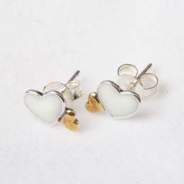 Stud Earrings Luminous Hearts Studs Earring For Women Authentic S925 Sterling Silver Jewelry Lady Girl Birthday Gift