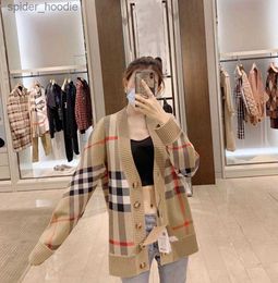 Women's Sweaters Designer Sweater Men's Women's Sweaters High-end Classic Stripe Plaid Double Jacquard Knit Women's Cardigan Jacket same style for men and women L230922