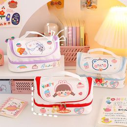 Storage Bags Cute Pencil Case Large Capacity Desktop Stationery Portable Organiser Bag