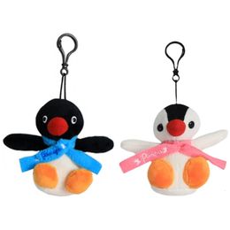 Plush Keychains Kawaii Cute Pingu Pinga Mini Plush Keychain Kids Stuffed Toys Small Pandent For Children Gifts 12CM 230922